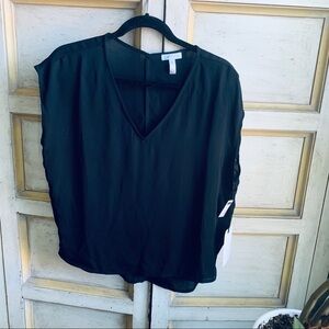 LEITH Black Cocoon Oversized Sleeveless Top NWT